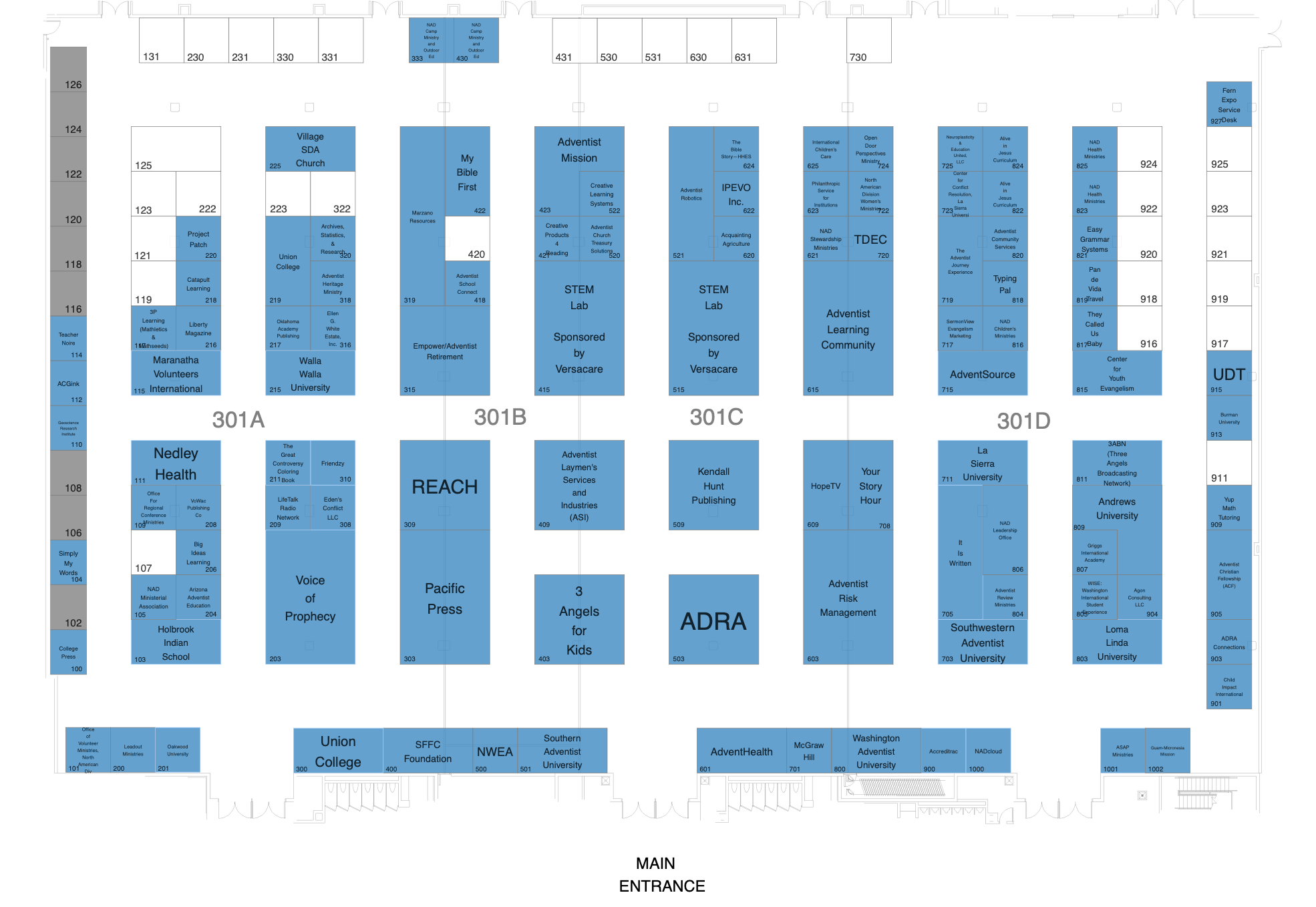 Exhibitors Information Map Adventist Education